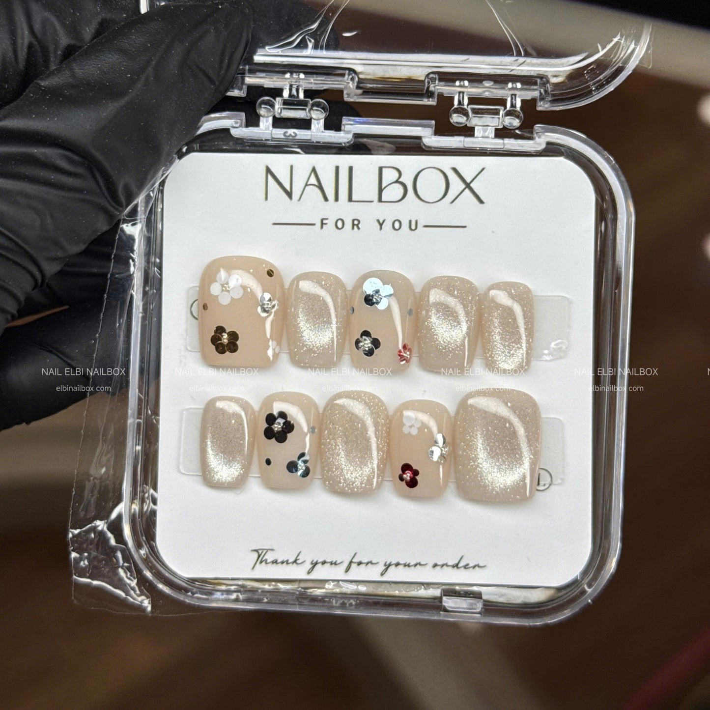 Pearl Blossom Handmade Press-On Nails