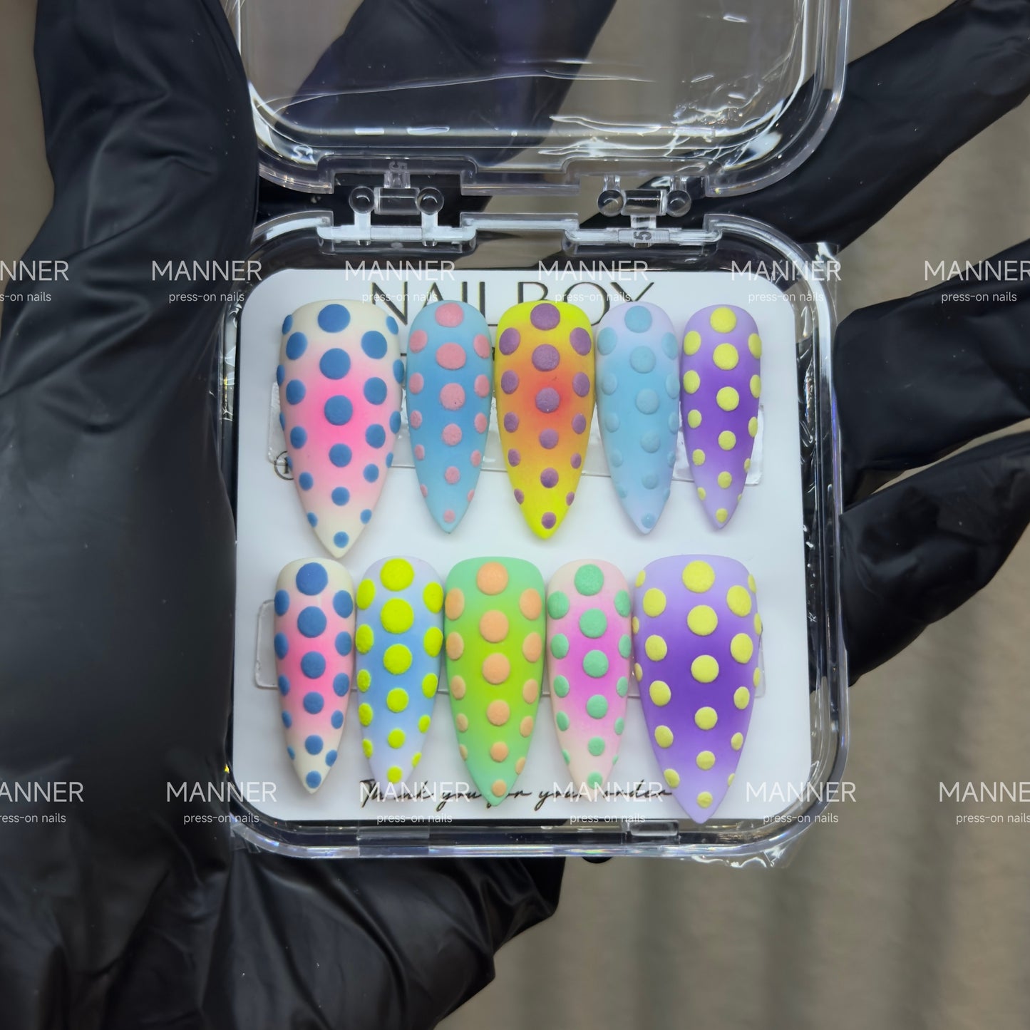 Chromatic Dot Handmade Press-On Nails