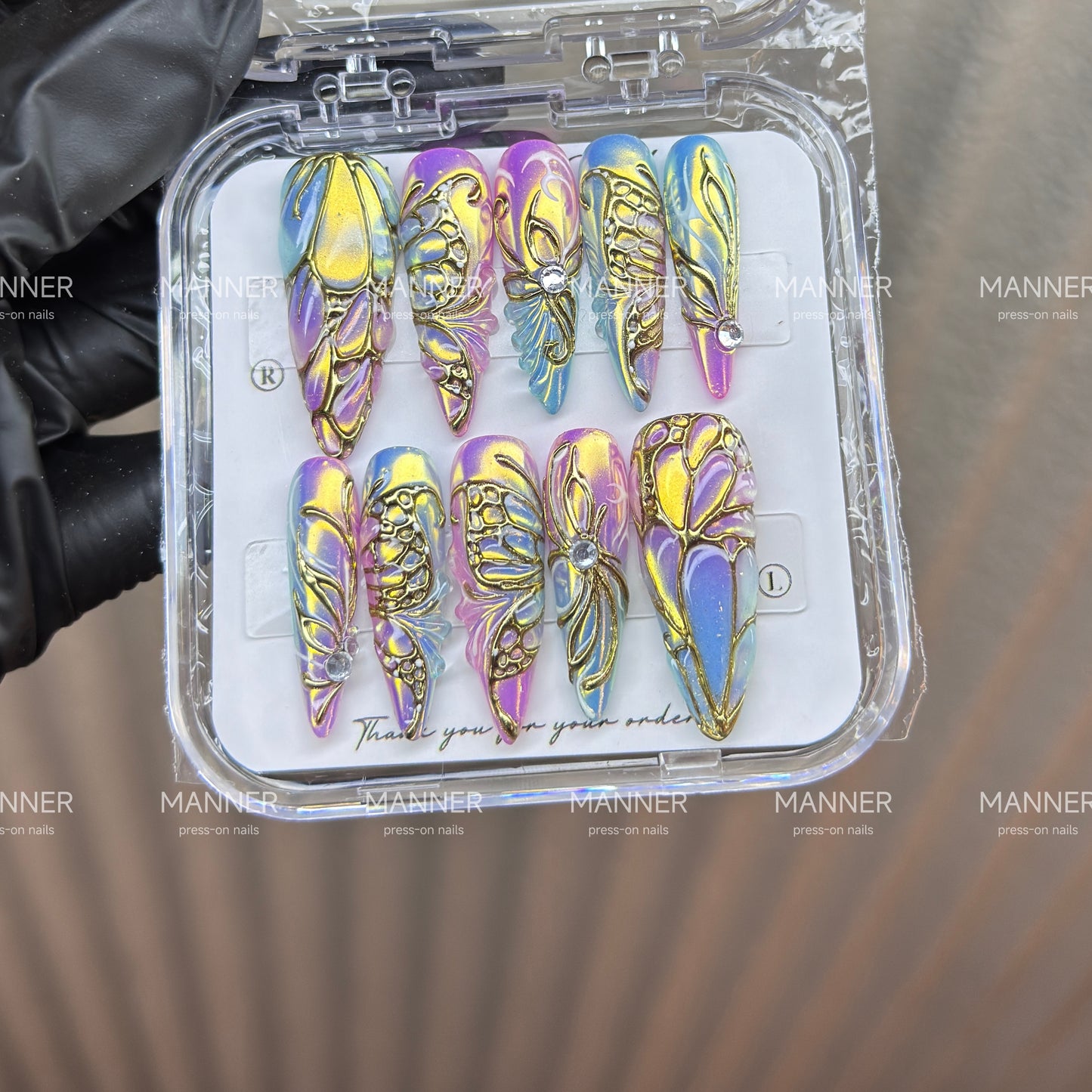 Aurora Chrysalis Handmade Press-On Nails