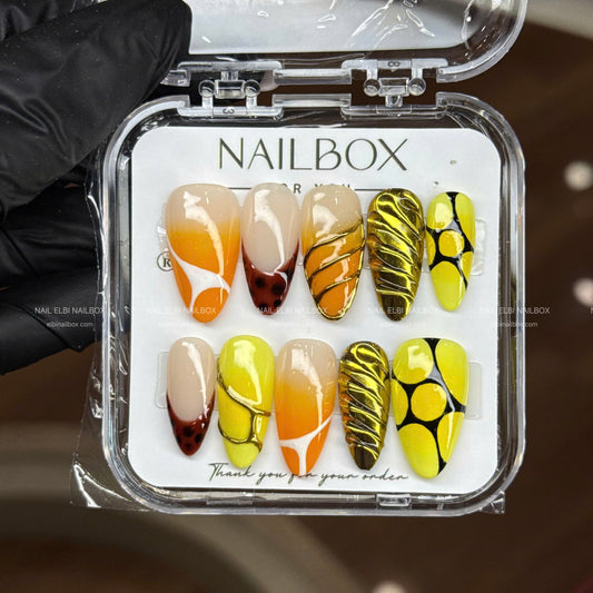 Citrus Pulse Handmade Press-On Nails