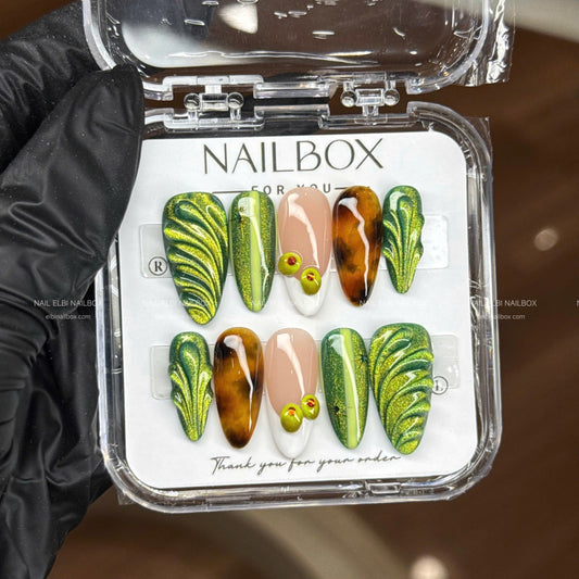 Verdant Olive Handmade Press-On Nails