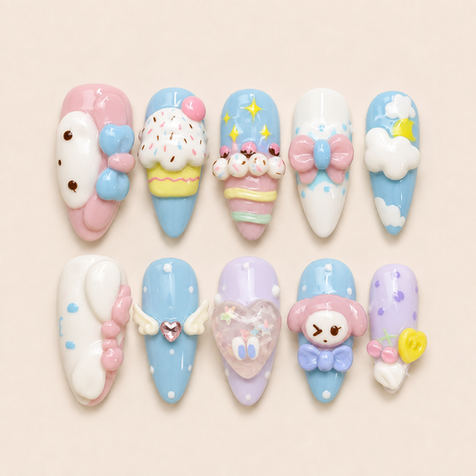 Pastel Reverie Handmade Press-On Nails