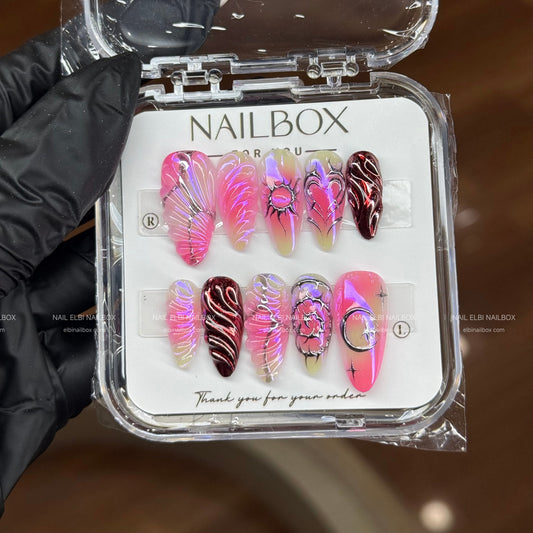 Neon Eclipse Handmade Press-On Nails