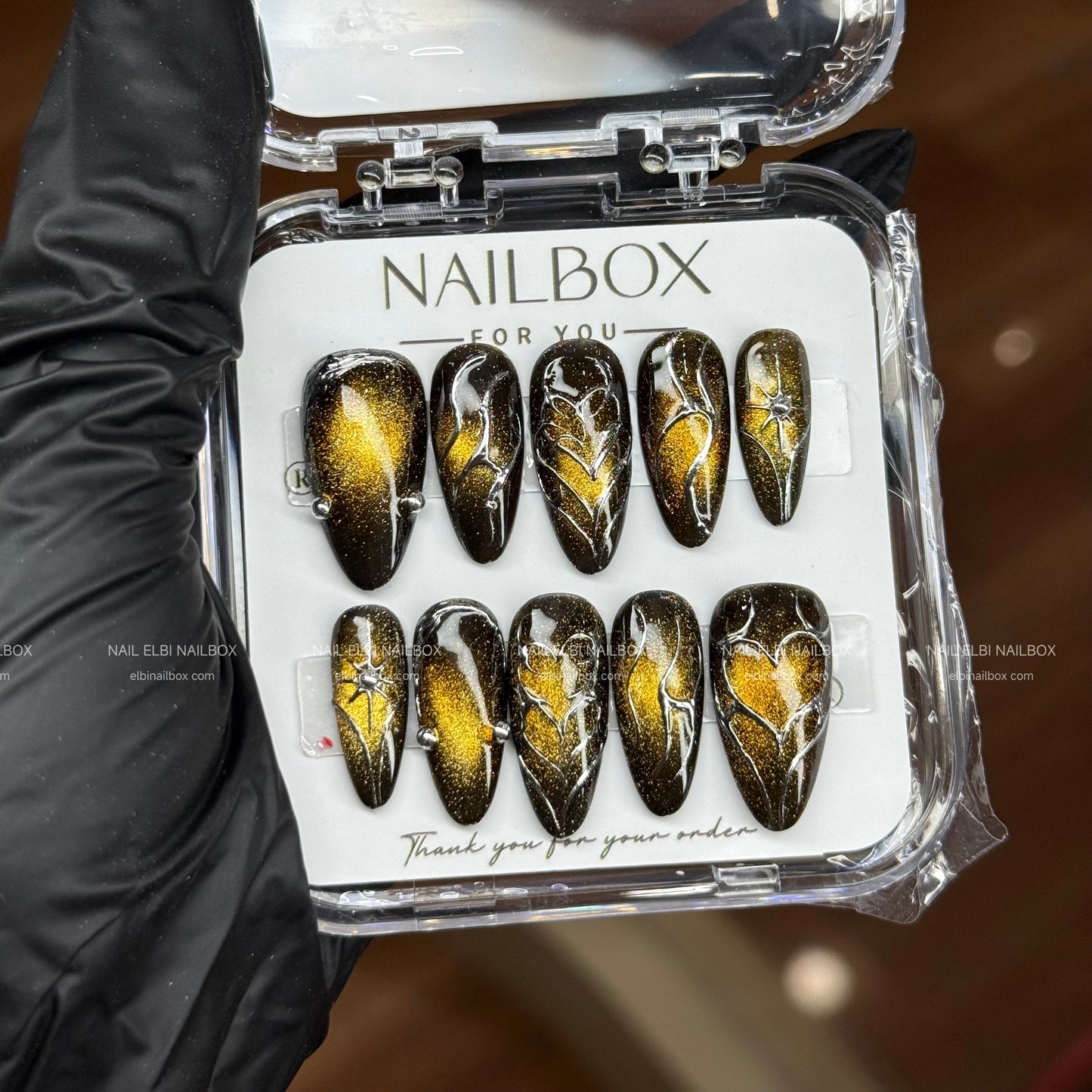 Gilded Eclipse Handmade Press-On Nails