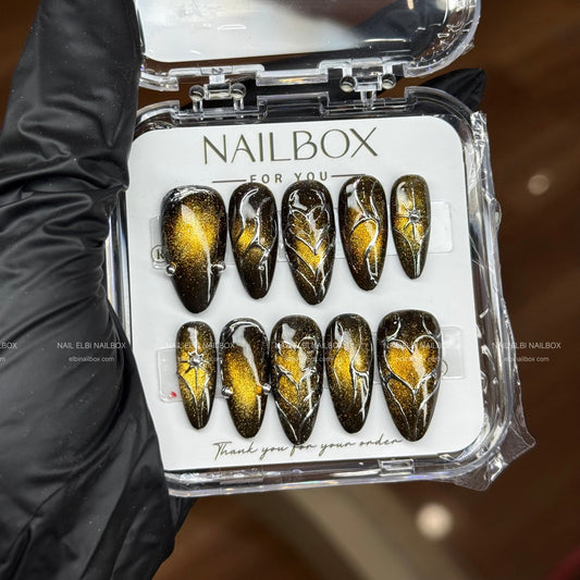 Gilded Eclipse Handmade Press-On Nails