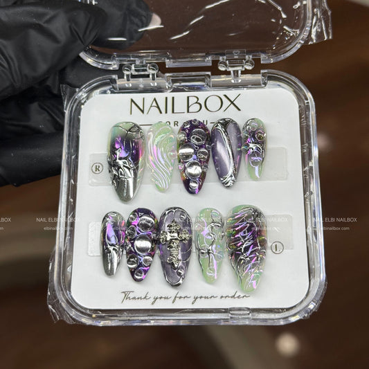 Iridescent Relic Handmade Press-On Nails