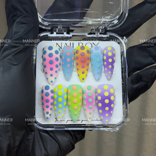 Chromatic Dot Handmade Press-On Nails