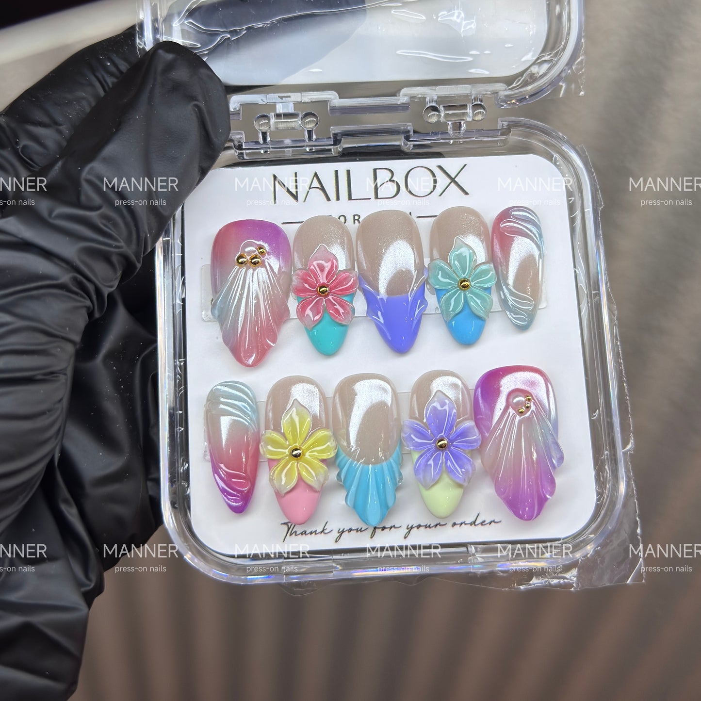 Luminous Petal Handmade Press-On Nails