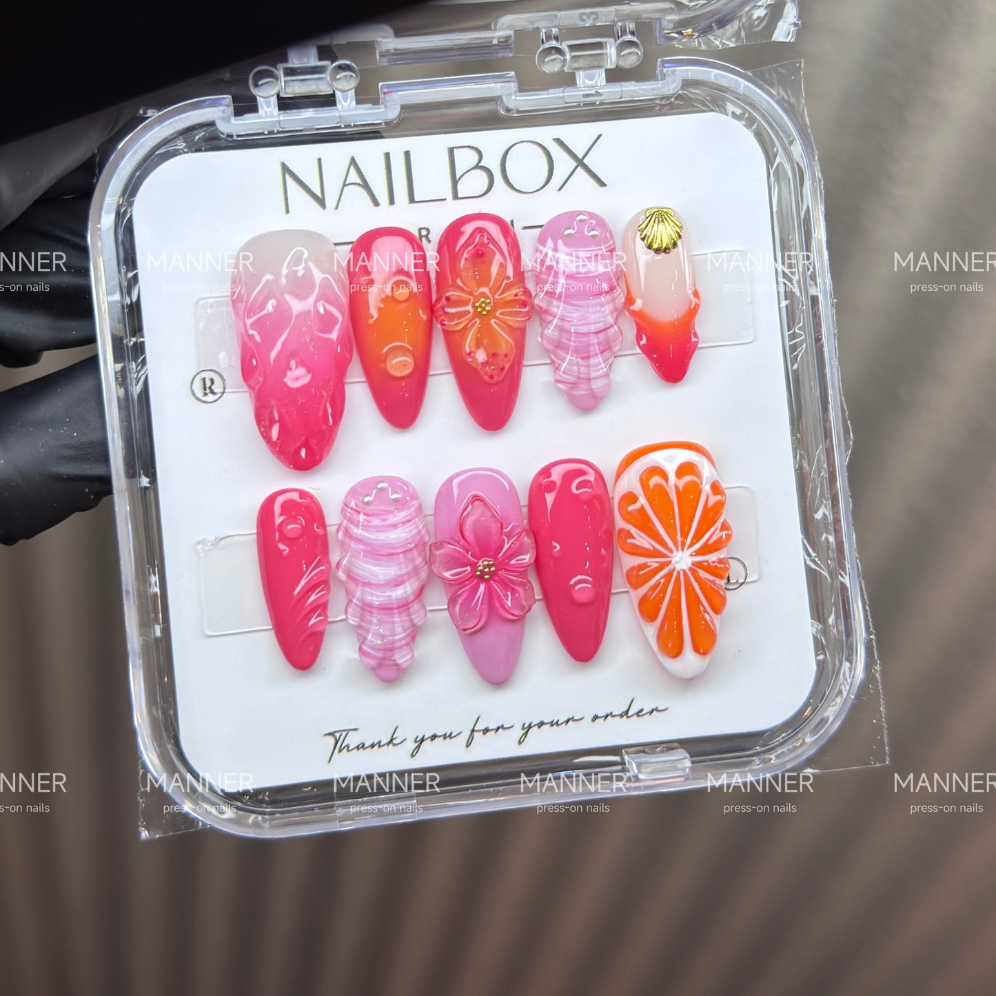 Sunset Petal Handmade Press-On Nails