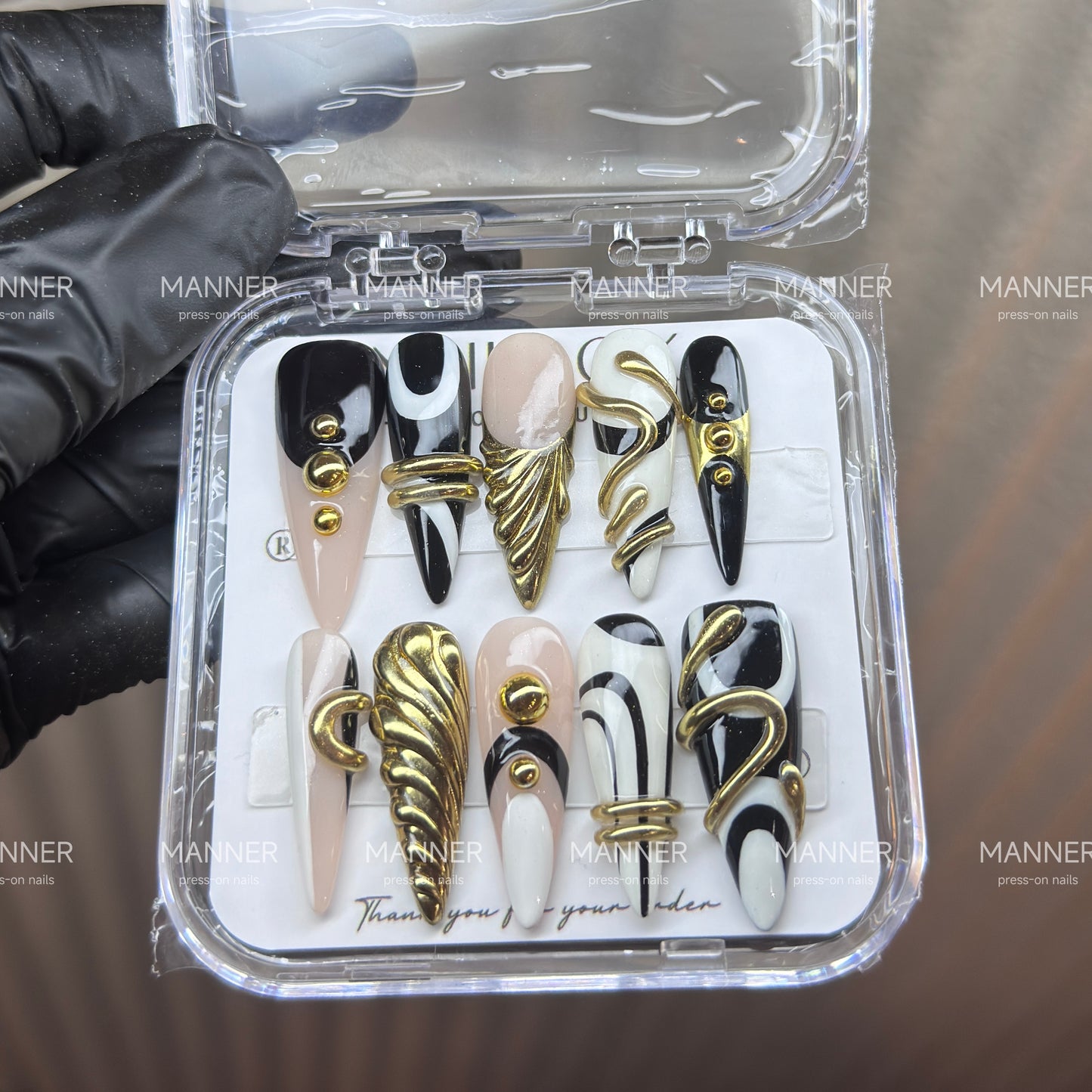 Obsidian Arc Handmade Press-On Nails