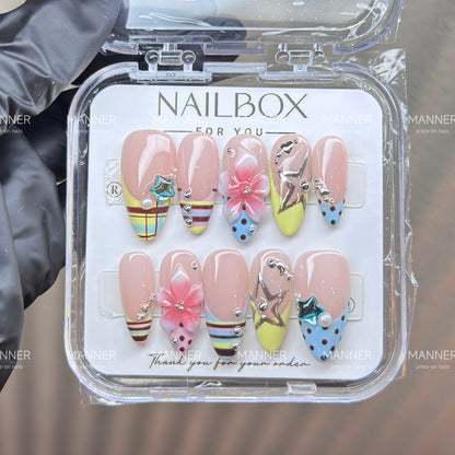 Pastel Constellation Handmade Press-On Nails