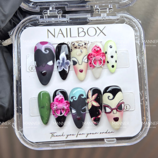 Nocturne Bloom Handmade Press-On Nails