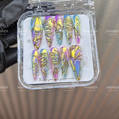 Aurora Chrysalis Handmade Press-On Nails