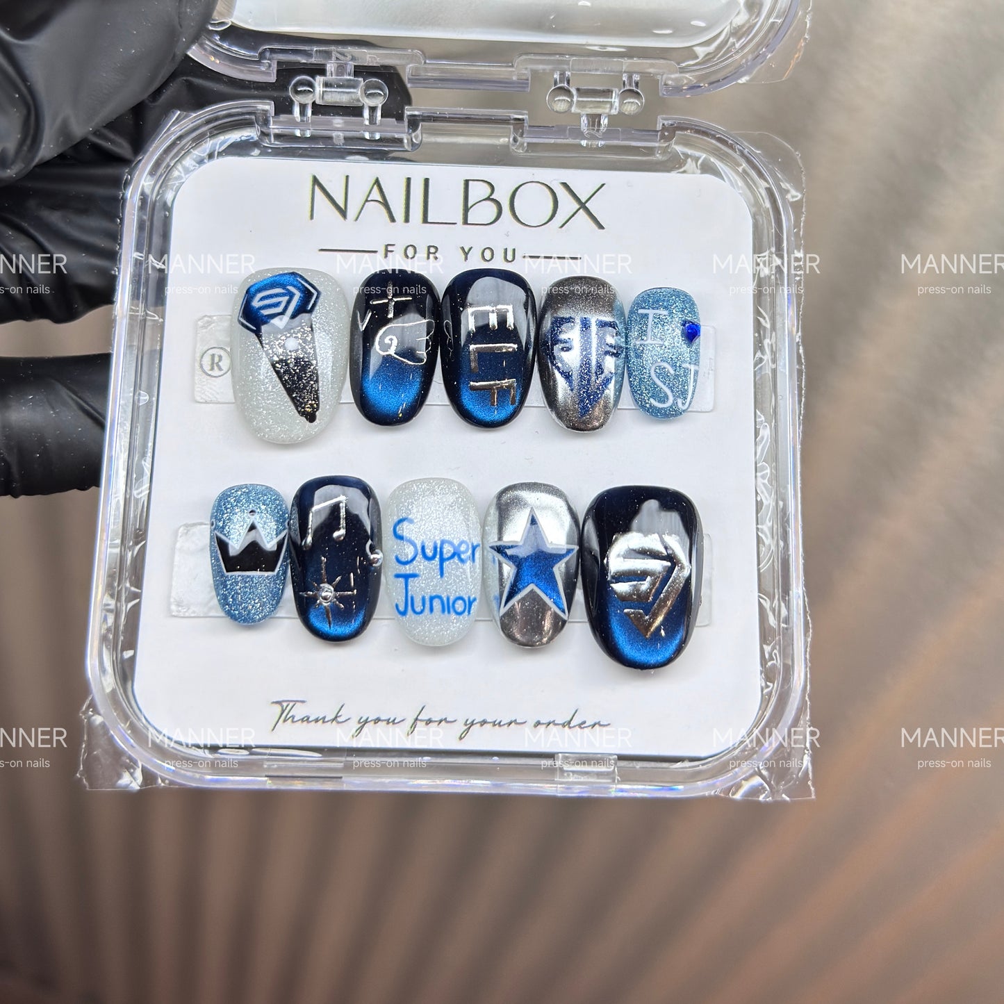 Midnight Emblem Handmade Press-On Nails