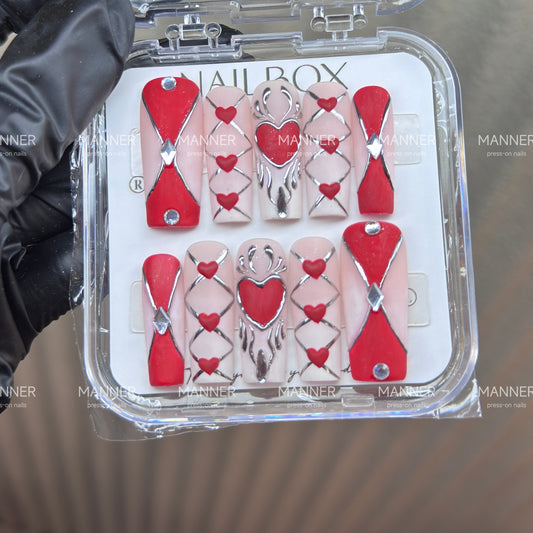 Scarlet Vow Handmade Press-On Nails