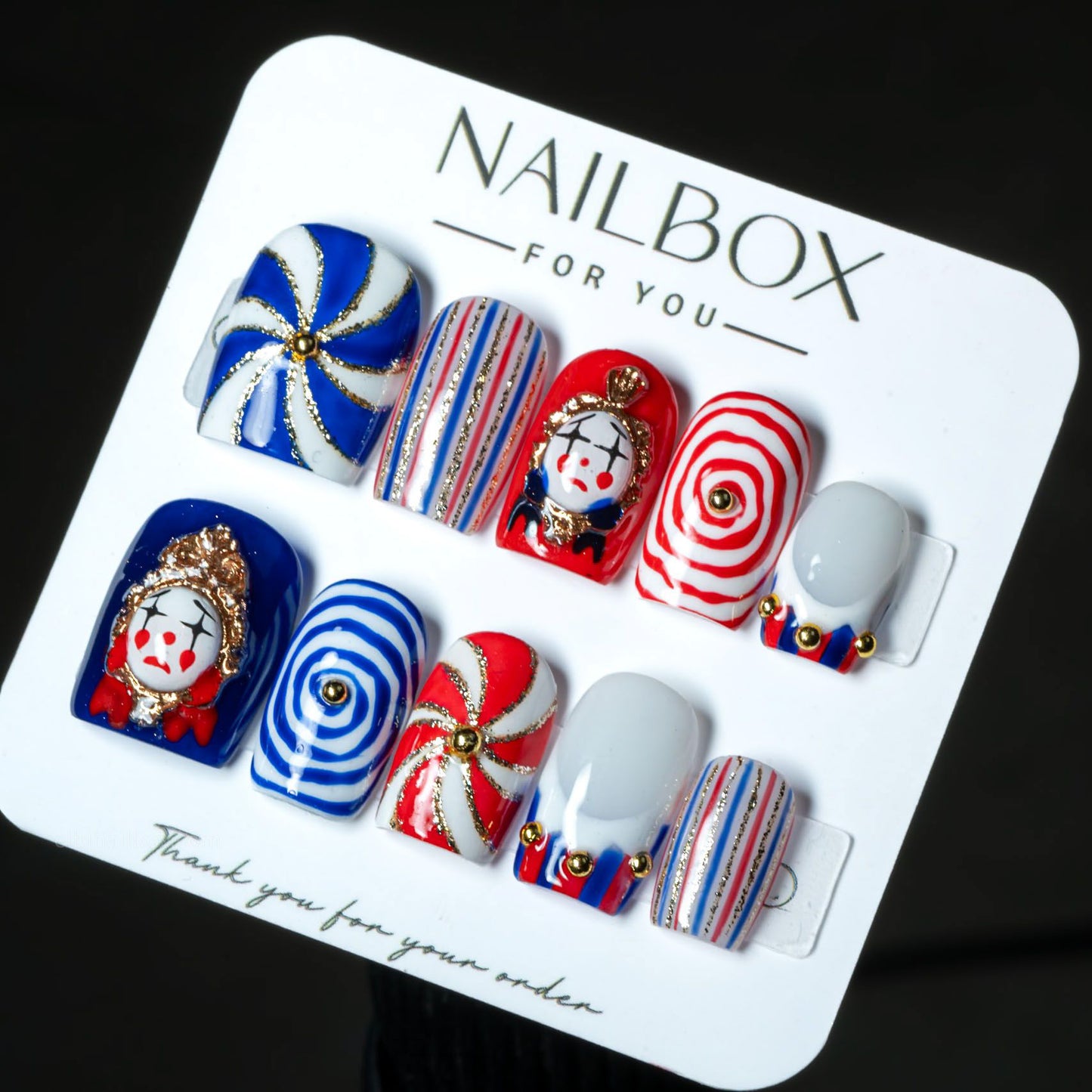 Carnival Orbit Handmade Press-On Nails