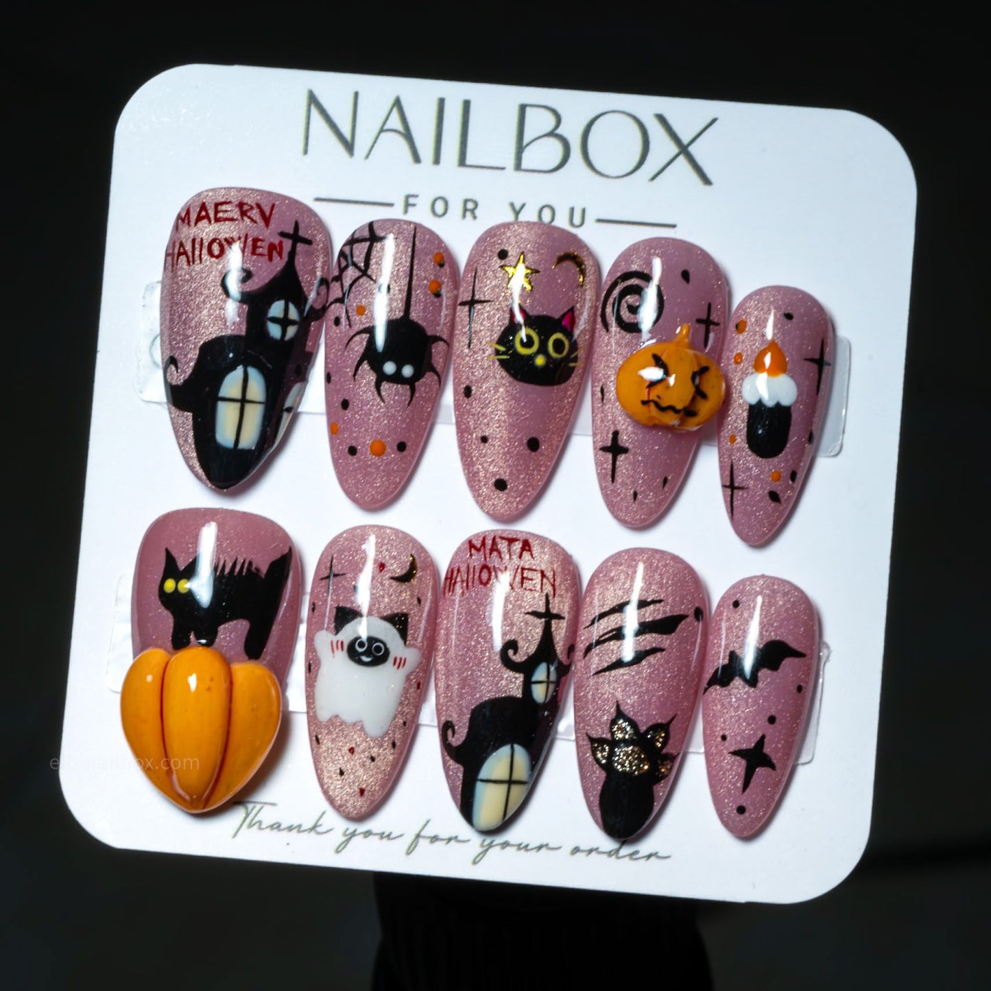 Rosewood Haunt Handmade Press-On Nails