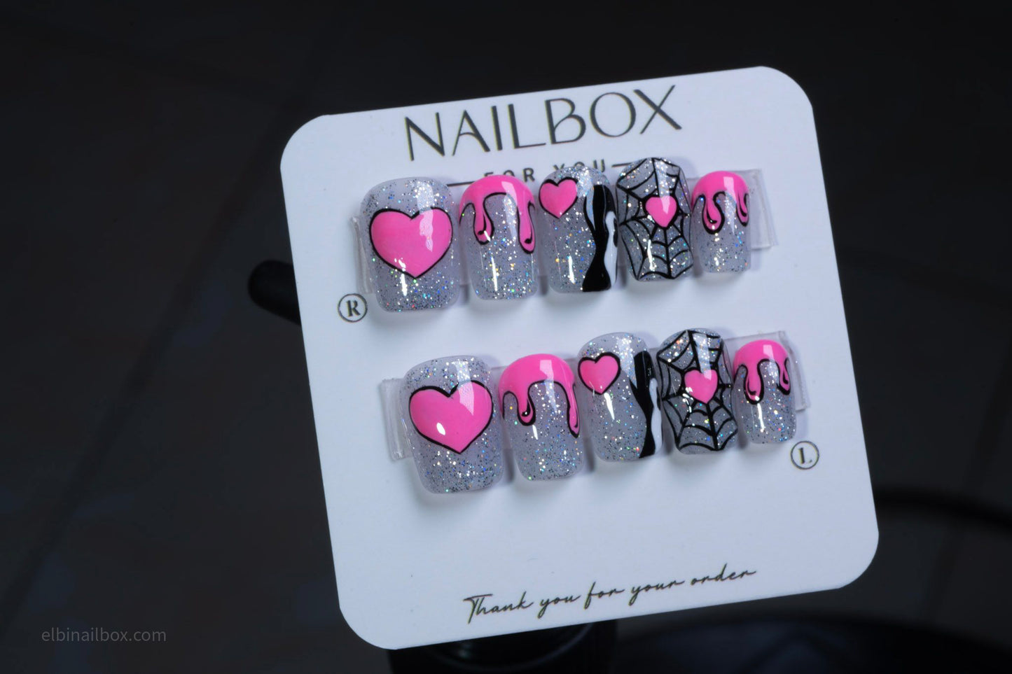 Electric Heart Handmade Press-On Nails