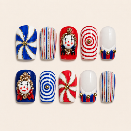 Carnival Orbit Handmade Press-On Nails